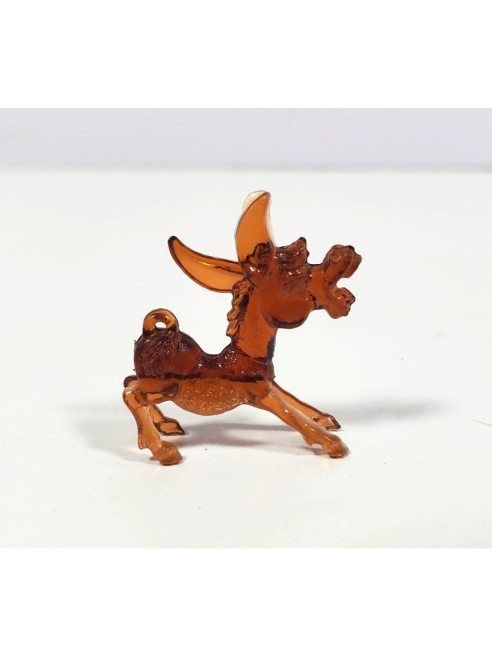 Miniature Donkey Charm Plastic Brown Amber Gumball Cracker Jack Vintage